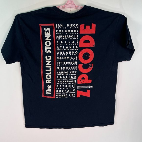 Rolling Stones Zip Code Adult Size XL Black Distressed Graphic Tee Zip Code - Picture 3 of 6